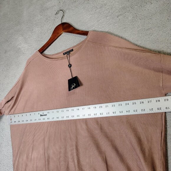 Adrianna Papell Tunic Sweater Women's XL Cocoa Knit Drop Shoulder Boat Neck NWT - Picture 8 of 11